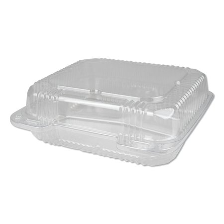 DURABLE PACKAGING Plastic Hinged Containers, 3-Cmp, 5/5/15oz, 8.88 x 8 x 3, Clear, PK250 PK PXT883